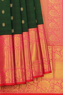 Collection of Arani Silk Bottle-Green Saree in a gallery layout