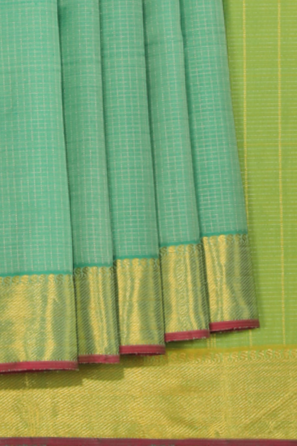 Collection of Arani-Silk Sea-Green Saree in a gallery layout