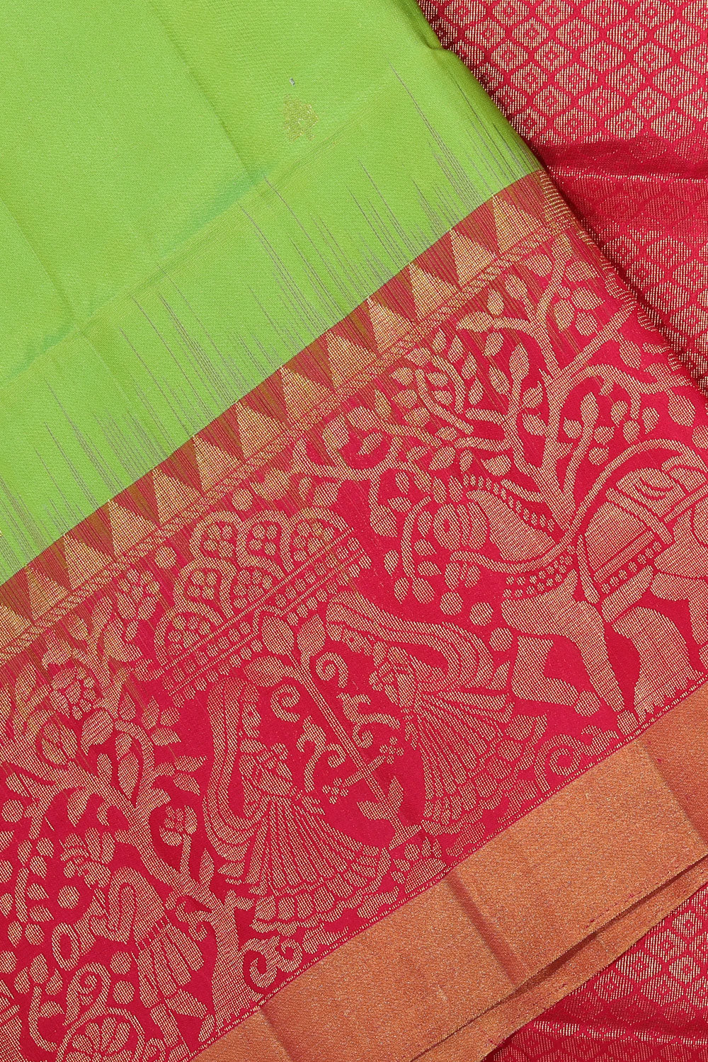 Collection of Gorgeous Silk Green Saree in a gallery layout