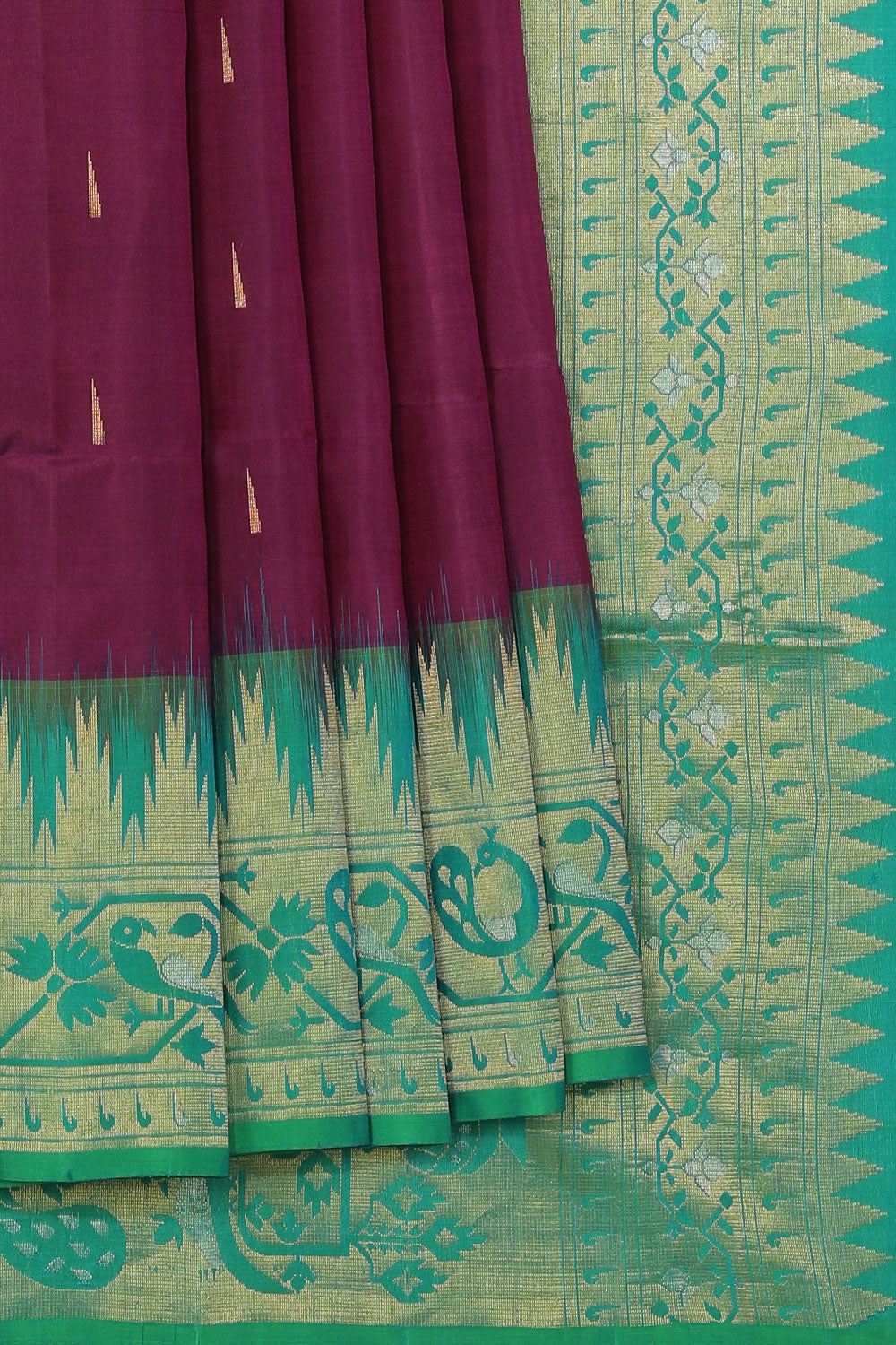 Collection of Gorgeous Silk Violet Saree in a gallery layout