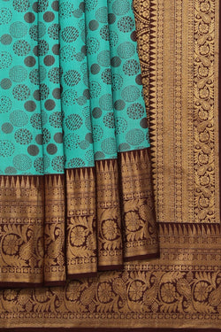 Collection of Very Pretty Silk Teal Blue Saree in a gallery layout