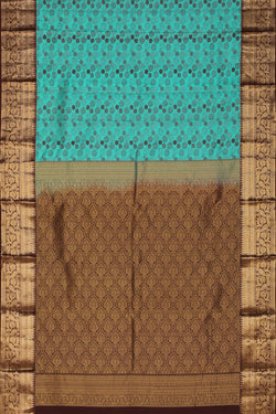 Image of Very Pretty Silk Teal Blue Saree