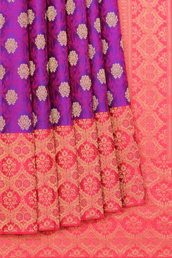 Collection of Gorgeous Silk Violet Saree in a gallery layout