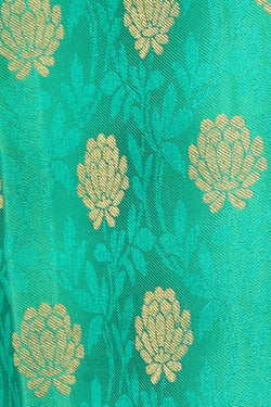 Collection of Gorgeous Silk Sea Green Saree in a gallery layout