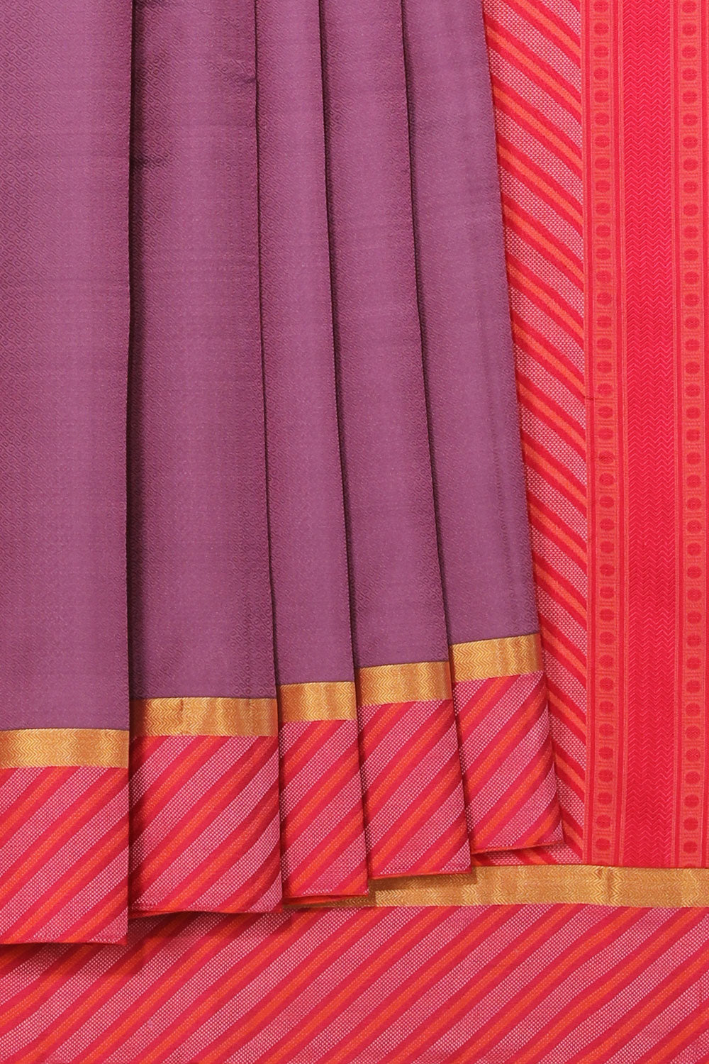 Collection of Simple Yet Elegant Silk Purple Saree in a gallery layout