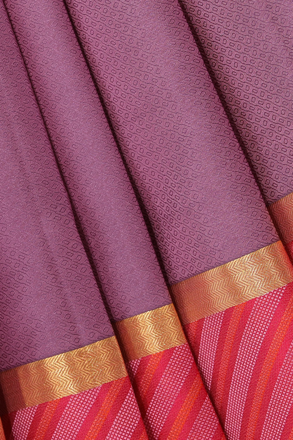 Collection of Simple Yet Elegant Silk Purple Saree in a gallery layout