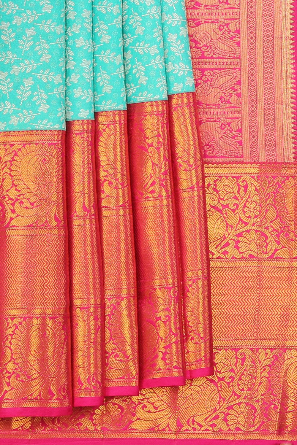 Kanchipattu Brocade Sea Green Saree