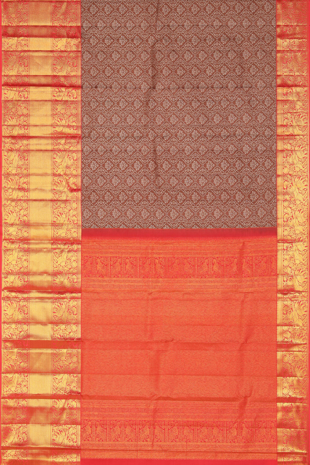 Image of Kanchipattu Brocade Brown Saree