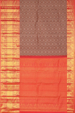 Collection of Kanchipattu Brocade Brown Saree in a gallery layout