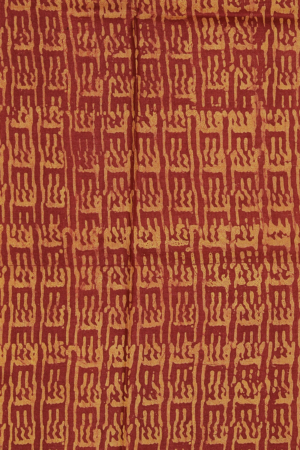 Image of Tussar-Silk Printed Maroon Saree