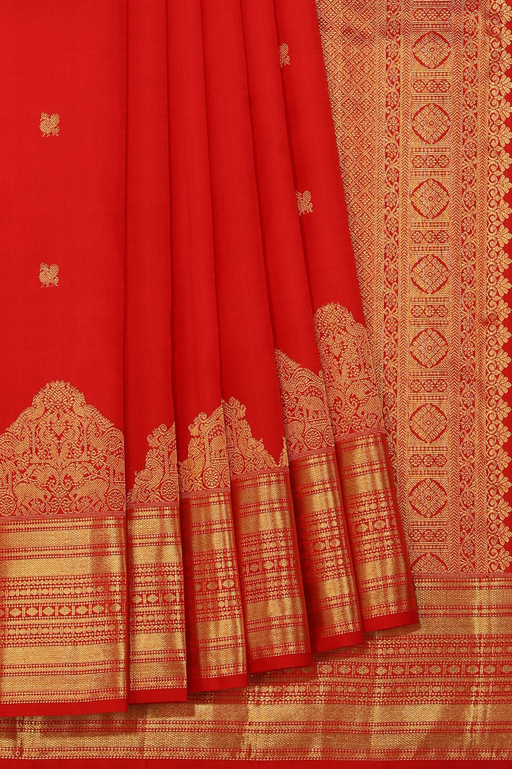 Collection of Gorgeous Traditional Charm Red Saree in a gallery layout