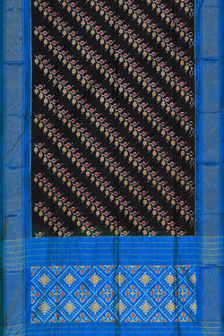 Image of Pochampally Silk Black Dupatta