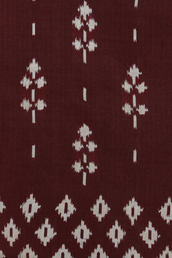 Collection of Pochampally Ikat Silk Maroon Saree in a gallery layout