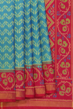 Collection of Rajkot Patola Silk Sea Green Saree in a gallery layout