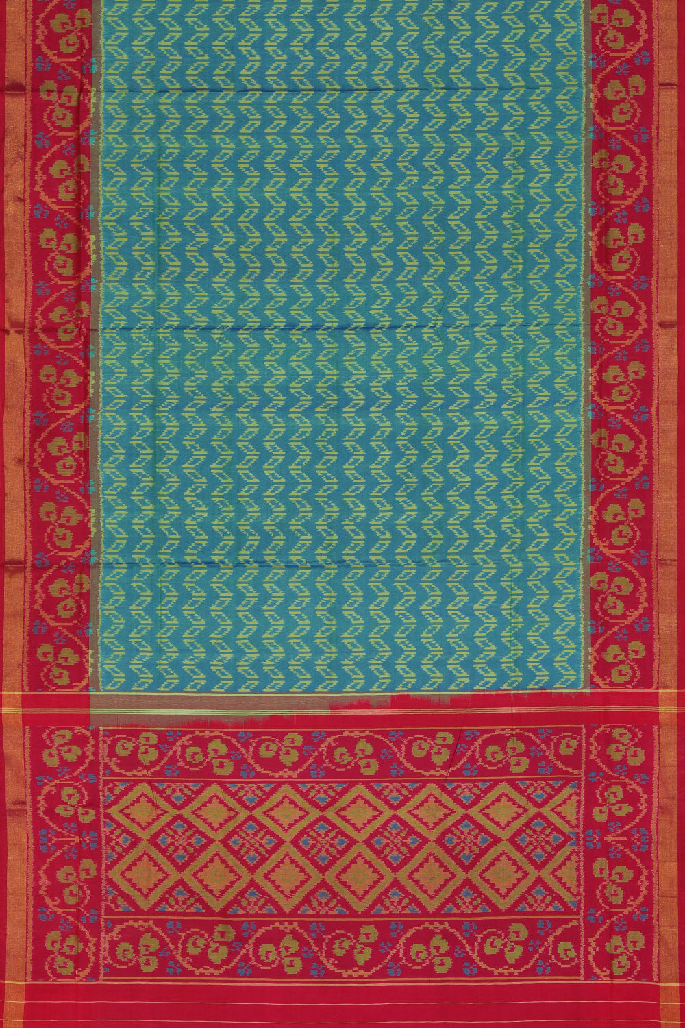 Collection of Rajkot Patola Silk Sea Green Saree in a gallery layout