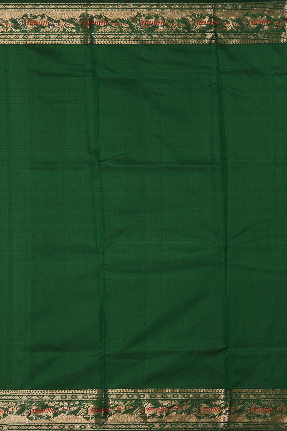 Collection of Baluchari Silk Green Saree in a gallery layout