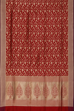 Collection of Banarasi Silk Brocade Red Saree in a gallery layout