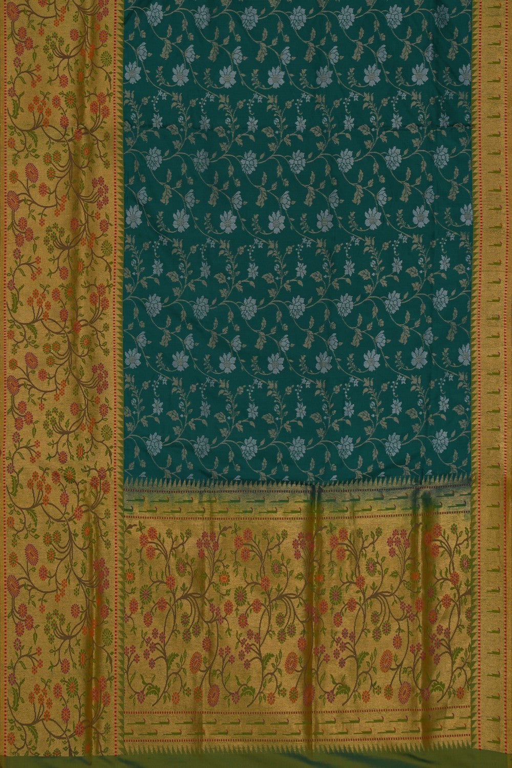 Image of Banarasi Silk Green Saree