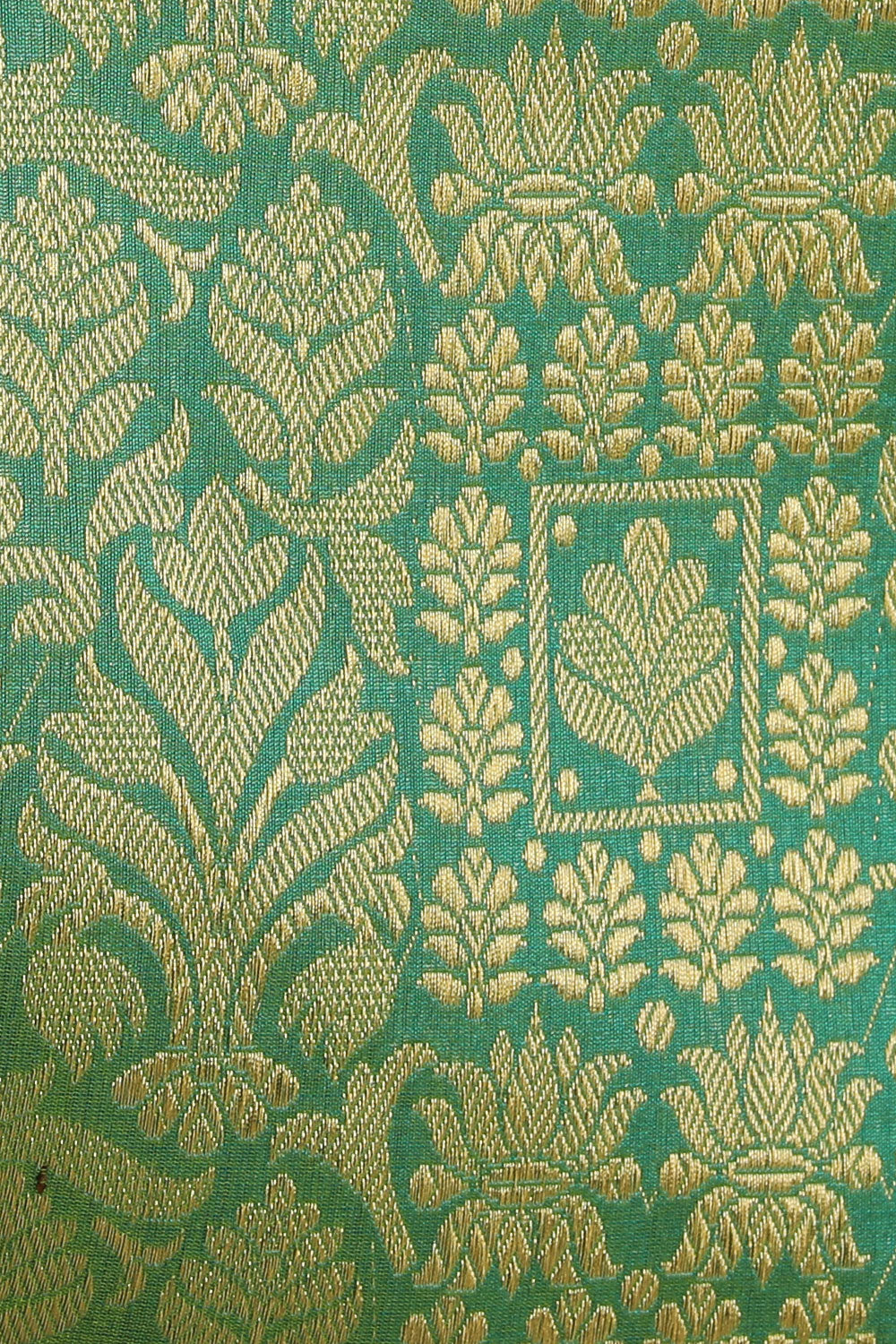 Collection of Banarasi Silk Brocade Green Saree in a gallery layout