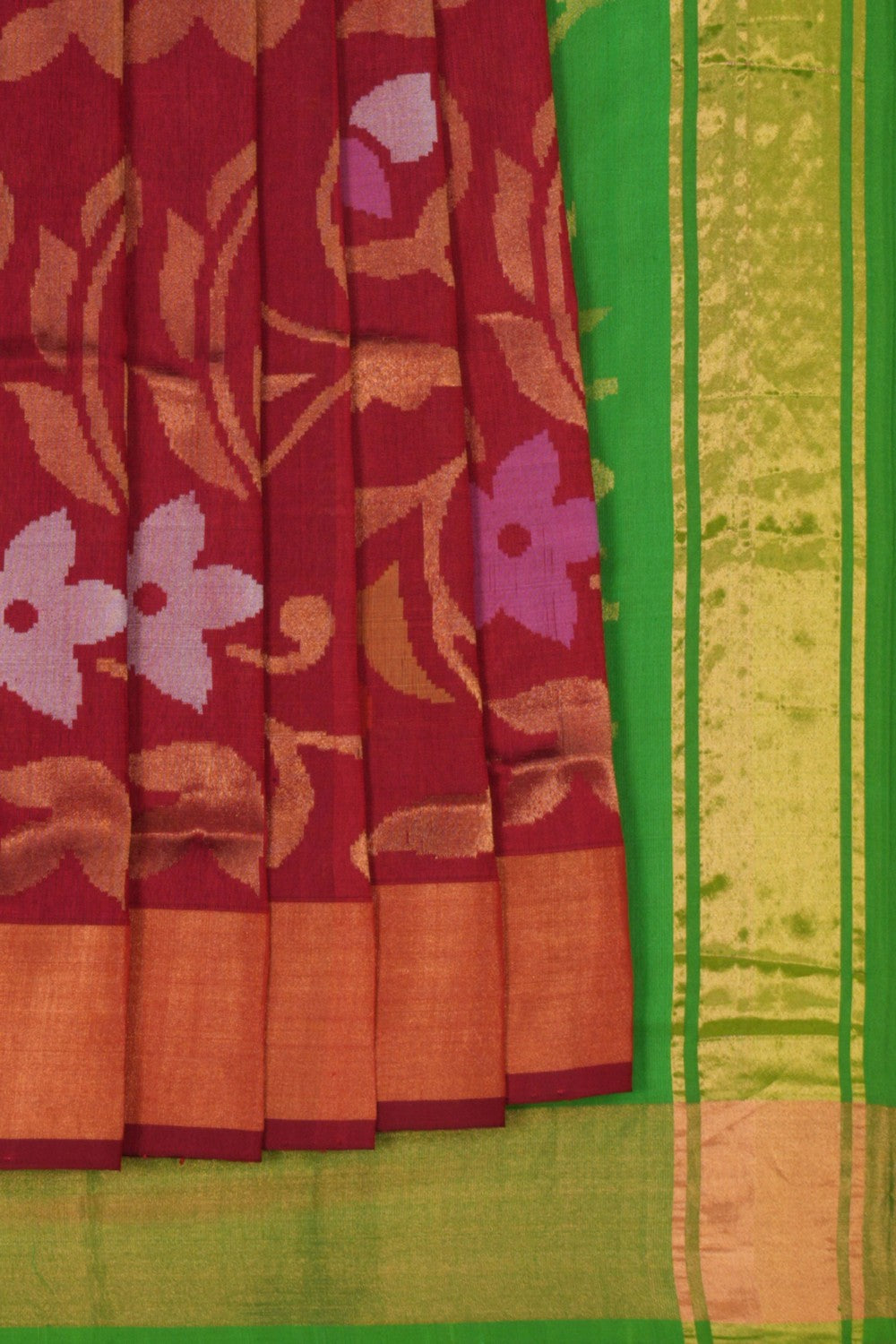 Uppada Jamdani Maroon Saree