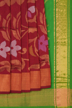 Image of Uppada Jamdani Maroon Saree