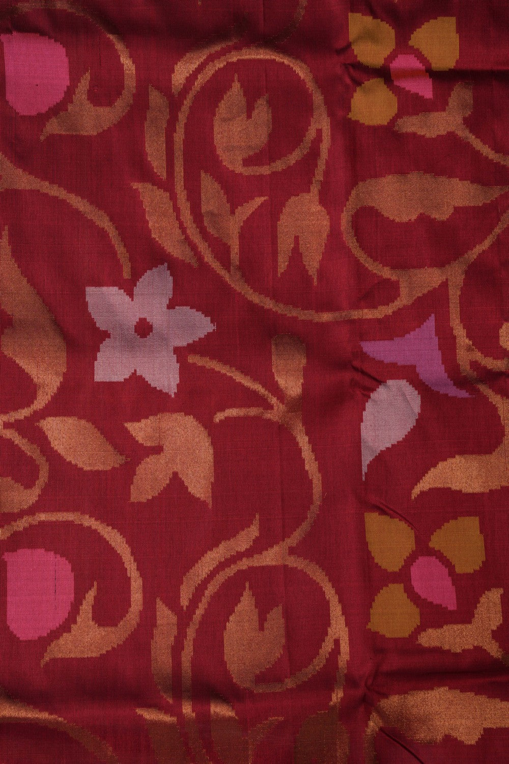 Image of Uppada Jamdani Maroon Saree