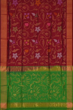 Image of Uppada Jamdani Maroon Saree