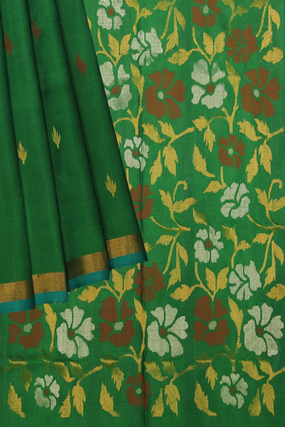 Collection of Uppada Silk Green Saree in a gallery layout