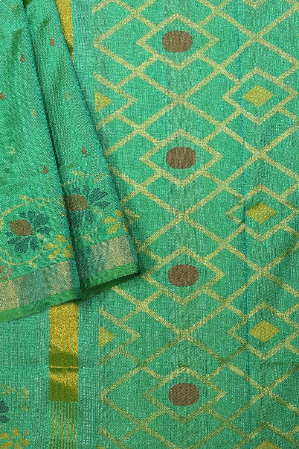 Collection of Uppada Silk Green Saree in a gallery layout