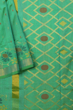 Collection of Uppada Silk Green Saree in a gallery layout