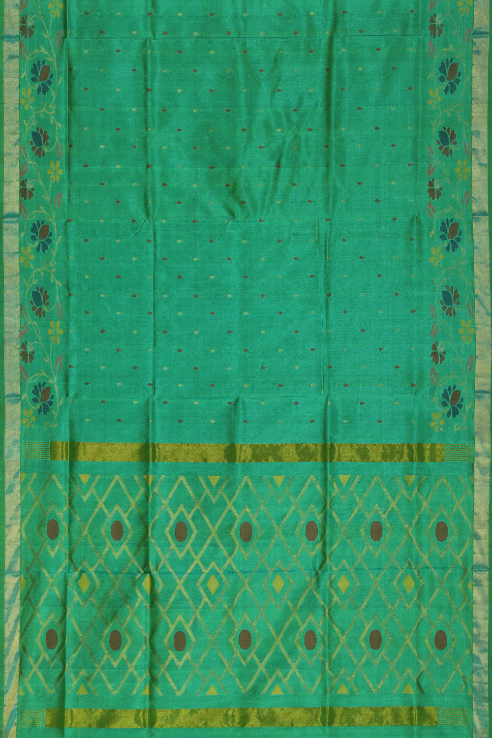 Collection of Uppada Silk Green Saree in a gallery layout