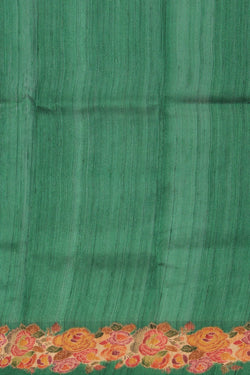 Collection of Tussar Silk Green Saree in a gallery layout