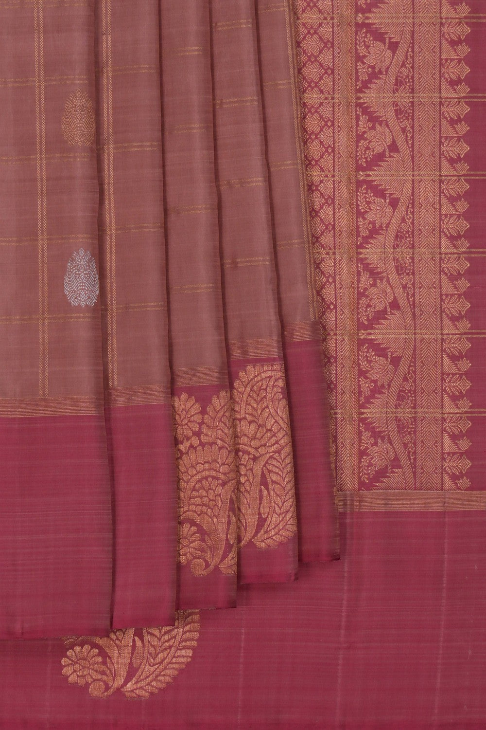 Image of Arani Silk Brown Saree
