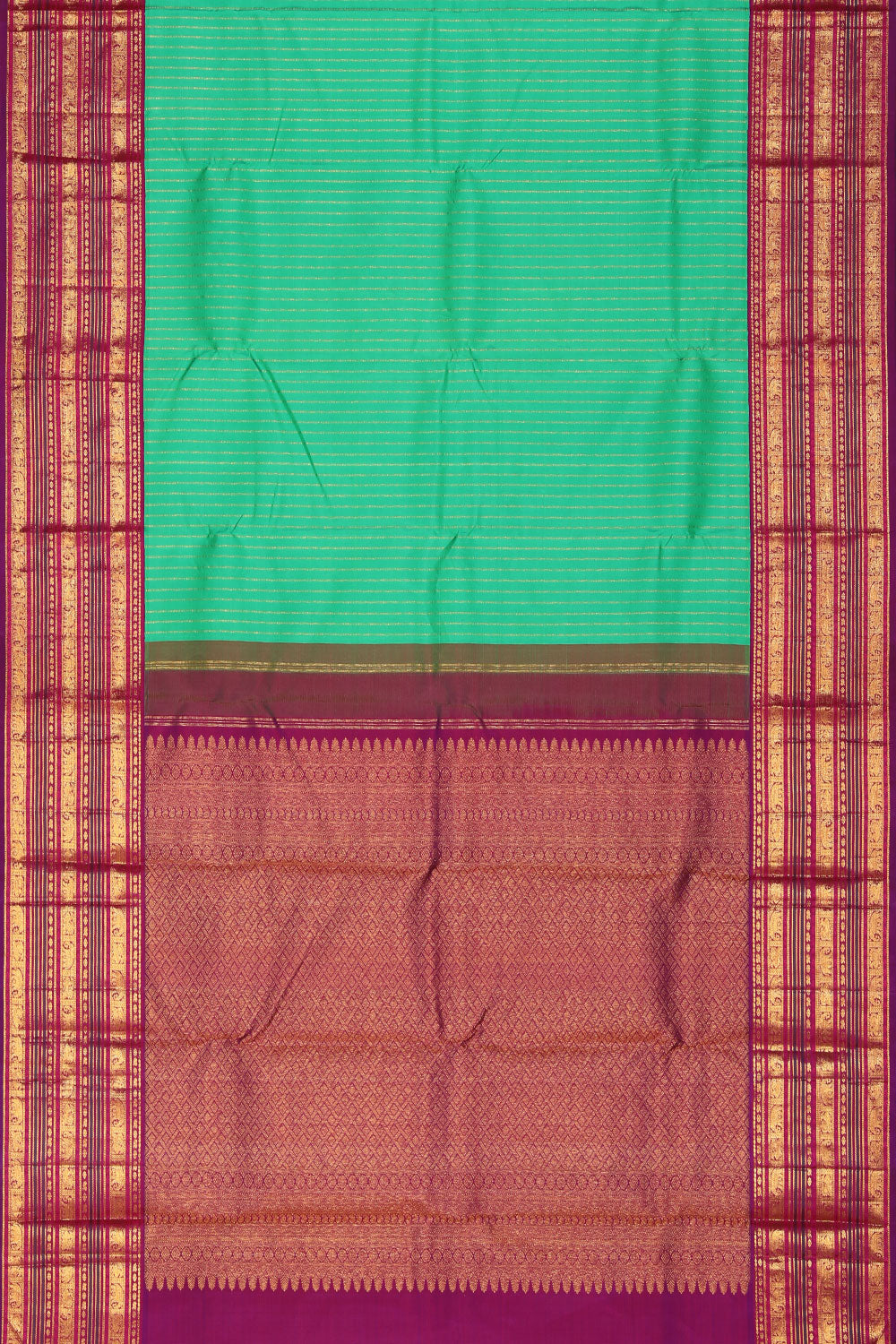 Collection of Arani Silk Green Saree in a gallery layout