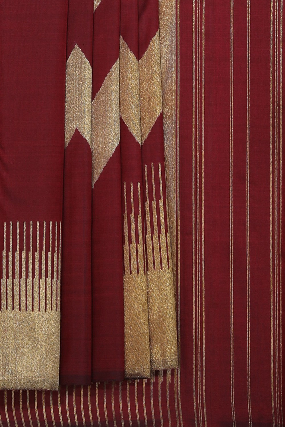 Collection of Arani Silk Maroon Saree in a gallery layout