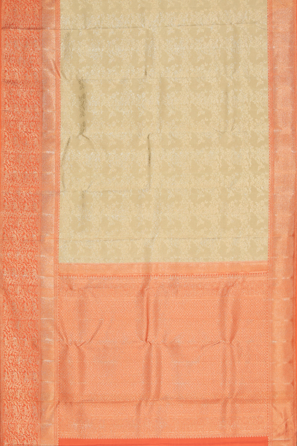 Image of Arani Silk Brocade Off-White Saree