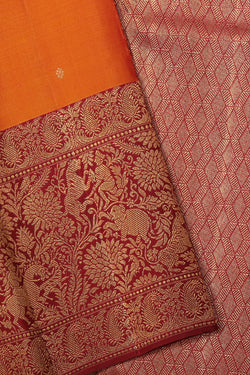 Collection of Kanchipuram Silk Mustard Saree in a gallery layout