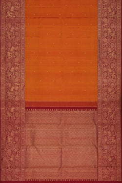 Collection of Kanchipuram Silk Mustard Saree in a gallery layout