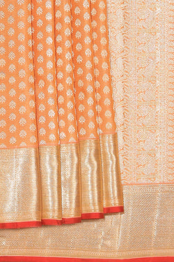 Image of Kanjivaram Silk Peach Saree