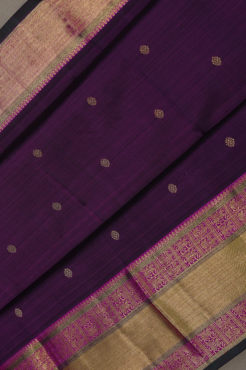 Image of Kanchipuram Silk Purple Saree