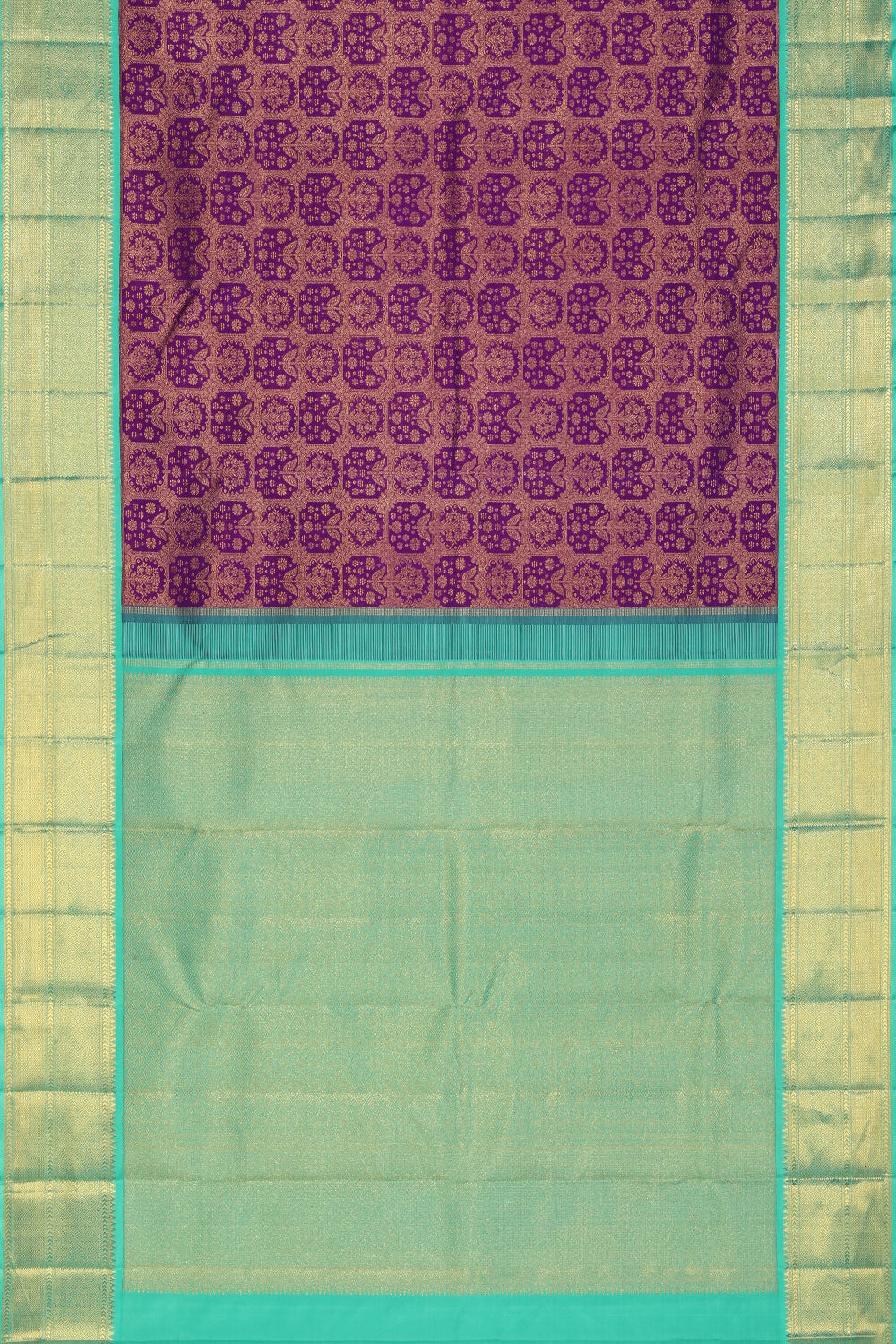 Collection of Kanchipuram Silk Violet Saree in a gallery layout