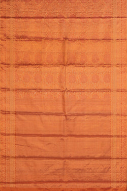 Image of Gold Peach Brocade Kanchivaram Silk Saree