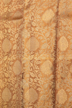 Collection of Kanchipuram Silk Tissue Brocade Gold Saree in a gallery layout