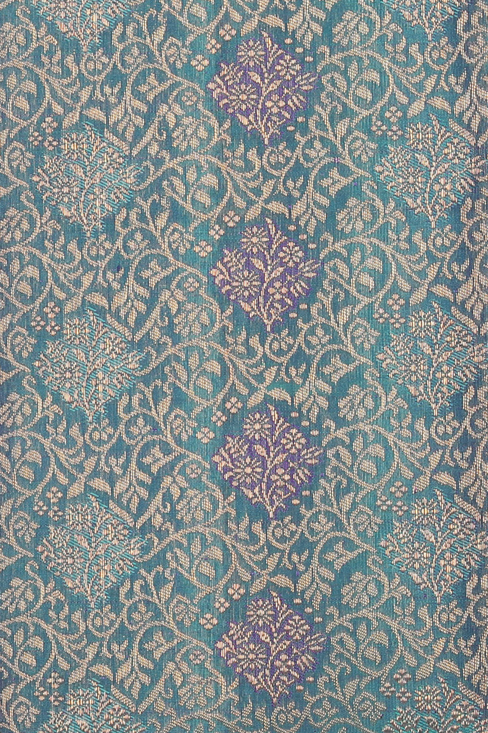 Image of Kanchipuram Silk Peacock Blue Saree