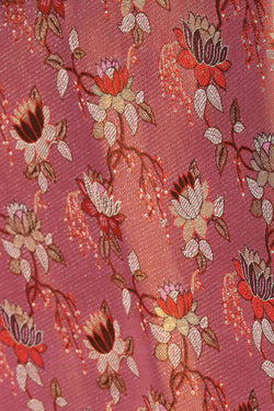 Image of Kanchipuram Silk Tissue Brocade Pink Saree