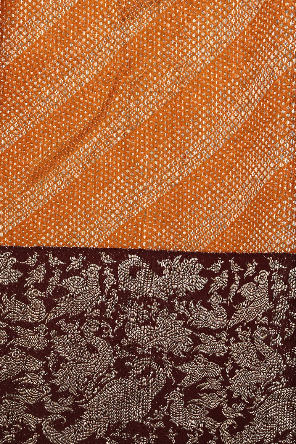 Image of Arani Silk Brocade Mustard Saree