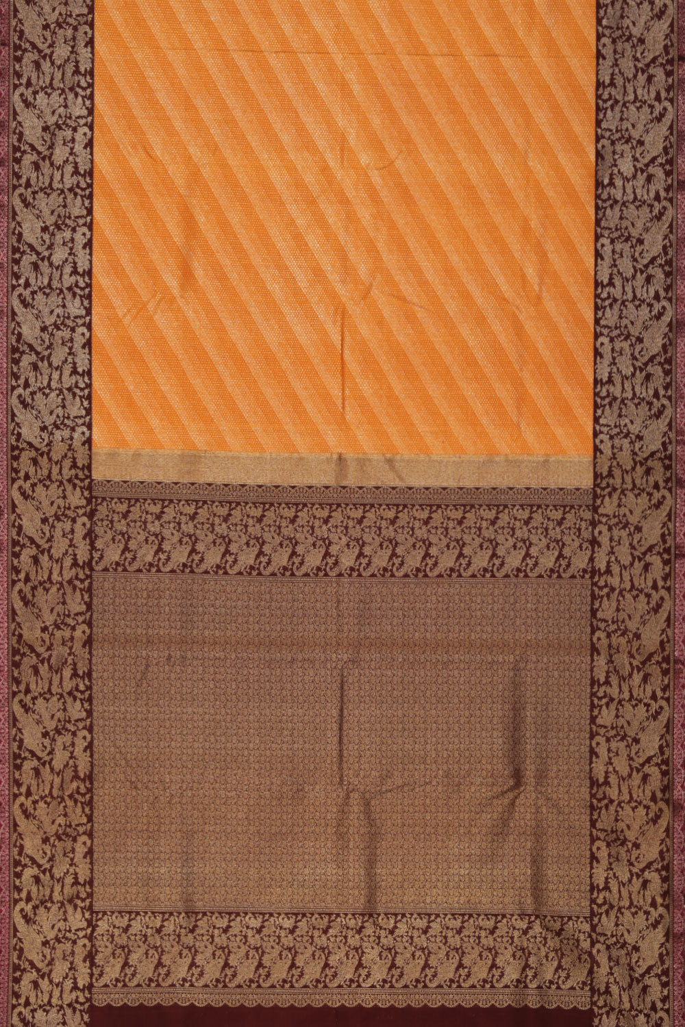 Collection of Arani Silk Brocade Mustard Saree in a gallery layout