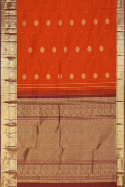 Collection of Gorgeous Silk Orange Saree in a gallery layout