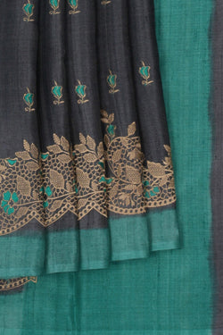Image of Tussar Embroidery Saree
