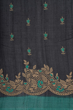 Image of Tussar Embroidery Saree